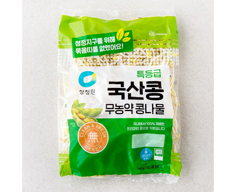 청정원 특등급 국산콩 무농약 콩나물, 340g, 1개