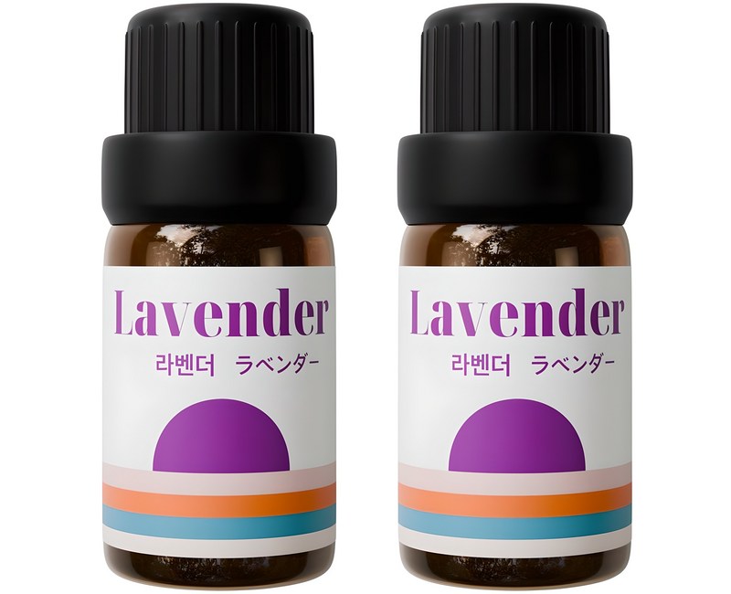 1+1 천연 유기농 아로마오일 에센셜오일, 유기농 라벤더오일, 10ml, 2개