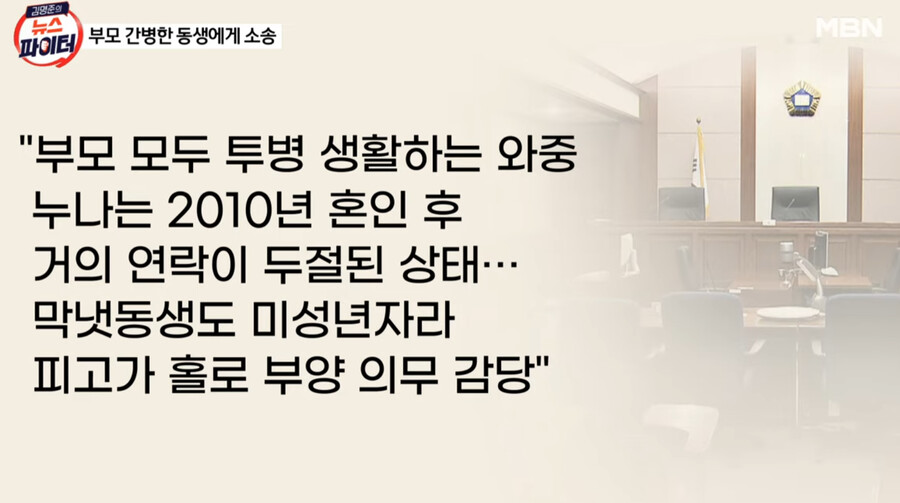 부모님 간병 도맡아 한 남동생에게 유산 돌려달라고 소송한 누나 ㄷㄷ