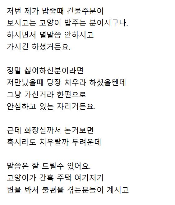 사람사는 반지하 집에 고양이 화장실 설치한 캣맘