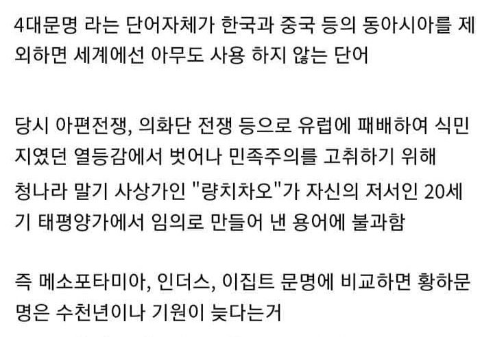 우리가 학교다닐때 배웠던 중국 포함 세계 4대 문명이 학술적 개념이 아닌 이유ㄷㄷㄷ