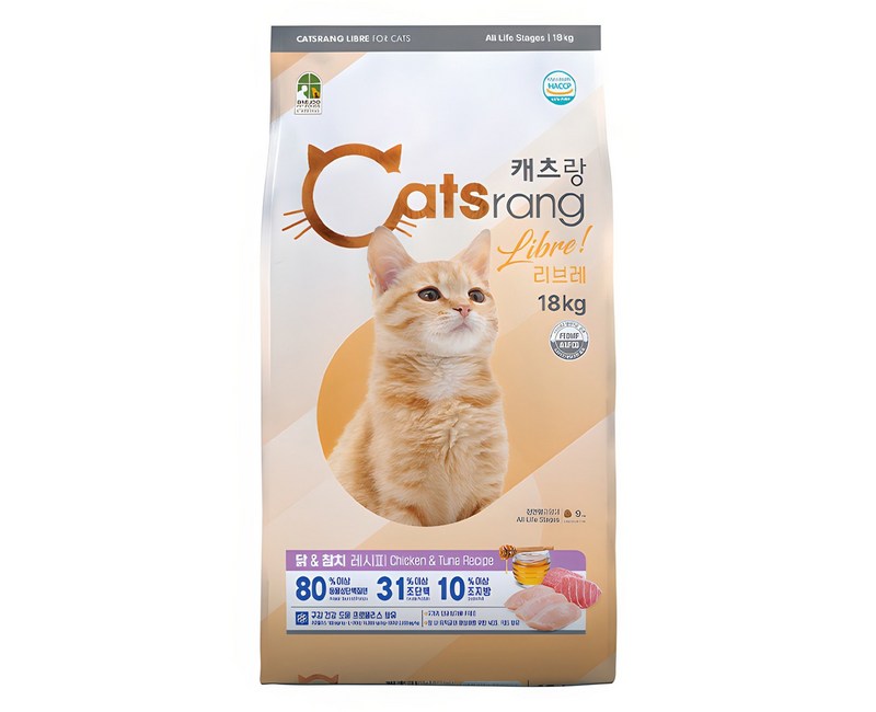 캐츠랑 전연령 고양이 리브레 건식사료, 닭+참치, 1개, 18kg