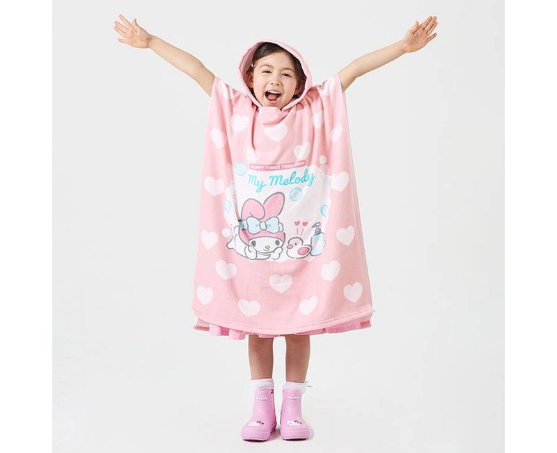 산리오 여아용 마이멜로디 판쵸후드 샤워 가운 NCHKC60022