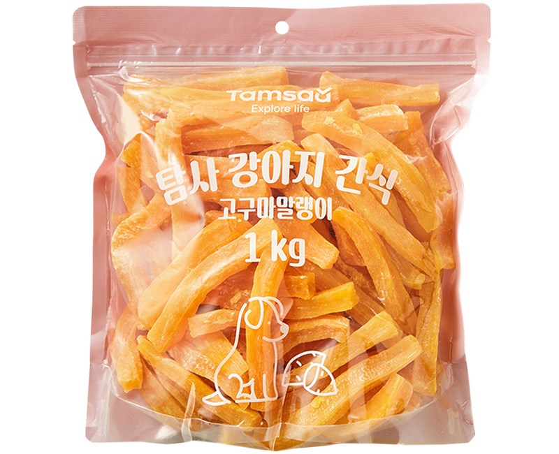 탐사 강아지 고구마말랭이 간식, 1kg, 1개, 고구마