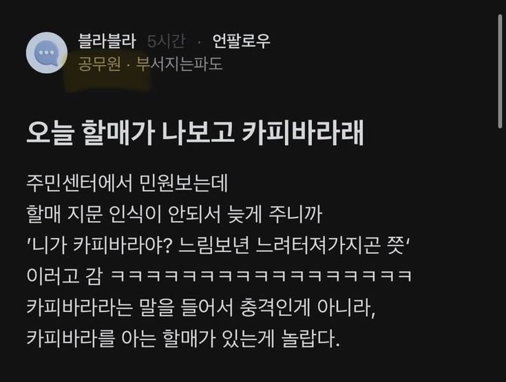 카피바라 공무원 ㄷㄷ