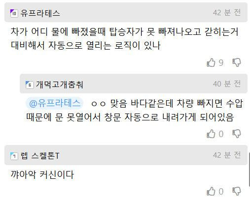 침수된 지하주차장에서 많이 보이는 자동차 유형