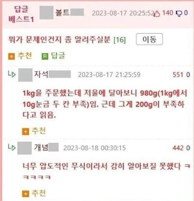 연어 200g이나 덜 와서 화난 사람