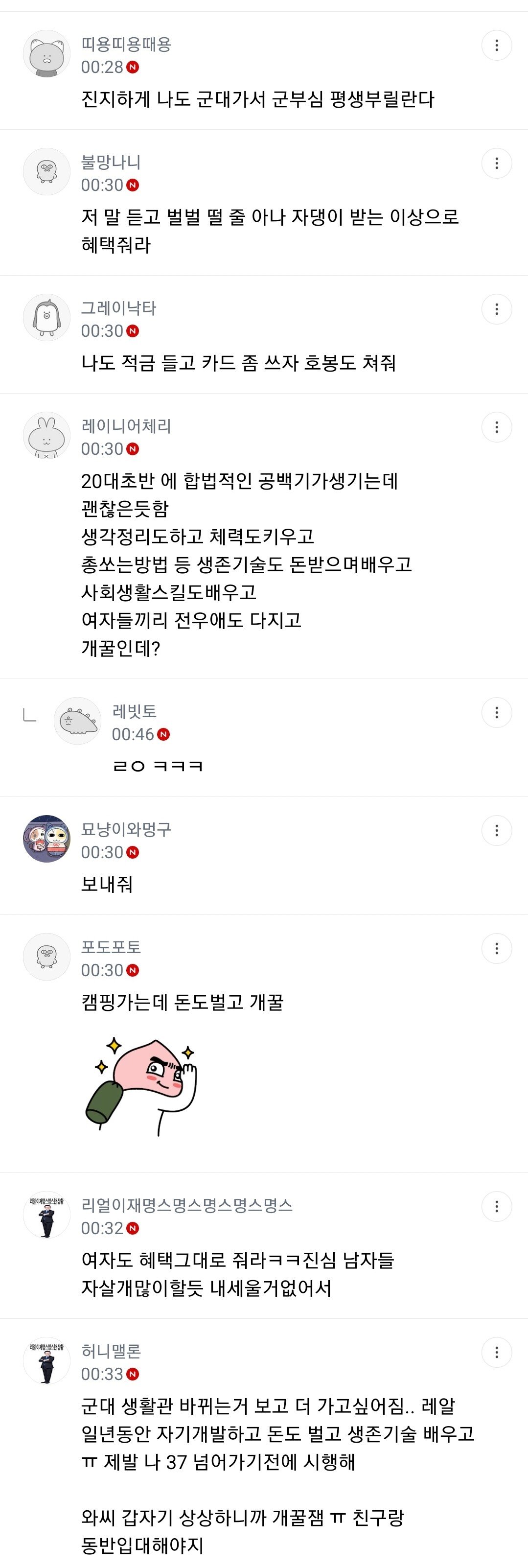 여시 여성징병제 진짜 반응