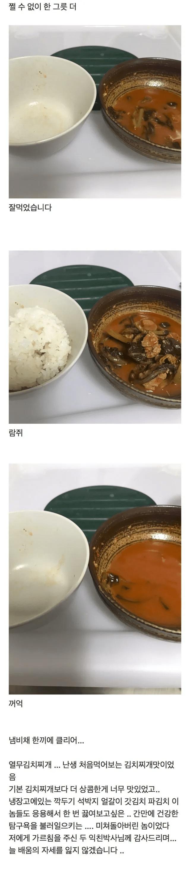 열무김치로 김치찌개 끓인 후기