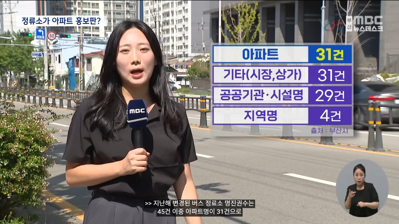 아파트에 미친나라, 이젠 버스 정류장 이름 변경까지