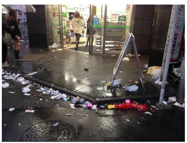 딱 봐도 보이는 한국과 일본의 할로윈 뒷처리 차이