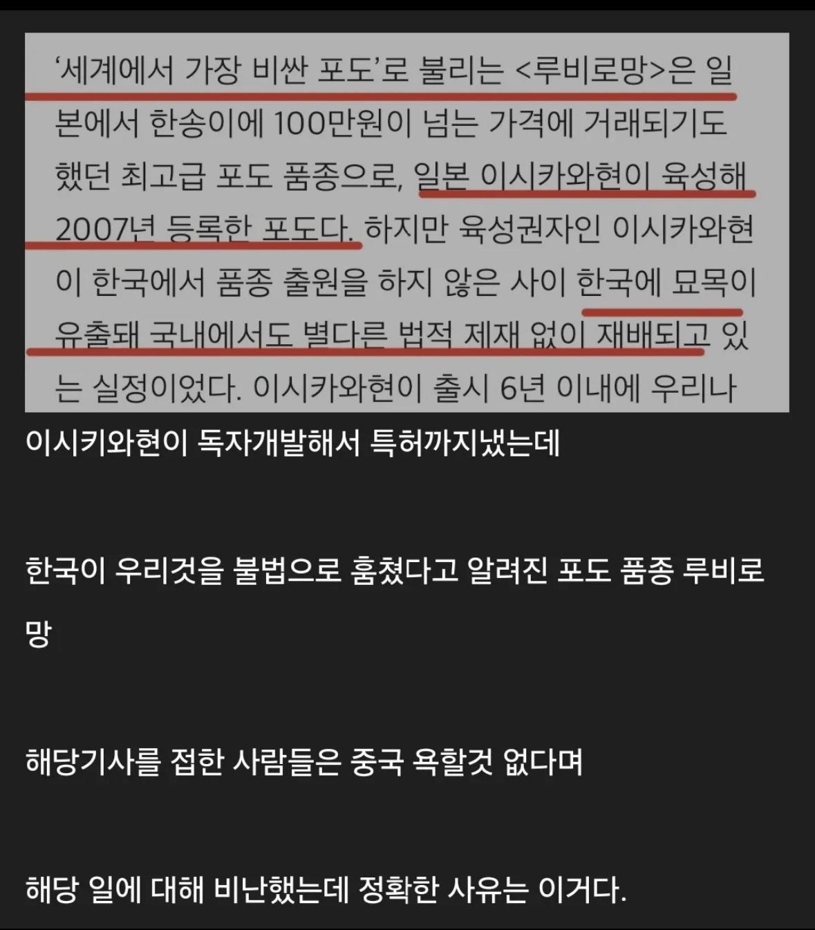 샤인머스캣에 이은 제2의 포도사태(일본은 일본하고 중국은 중국하고 한국은 한국하는중)