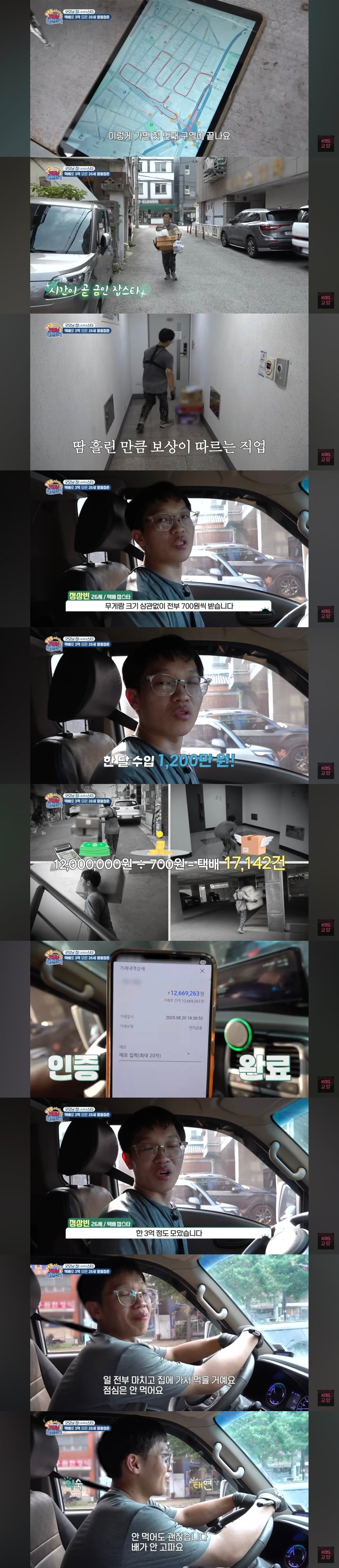 택배로 월 1200버는 청년