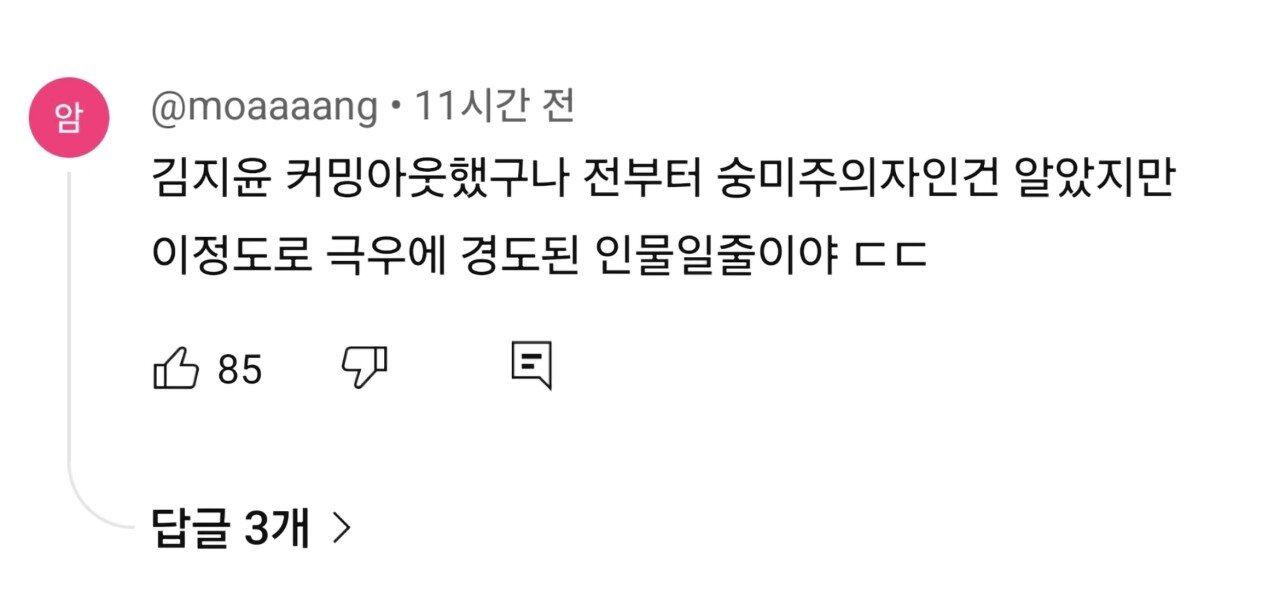 극우 성향 드러냈다고 몰려와서 난리치는중