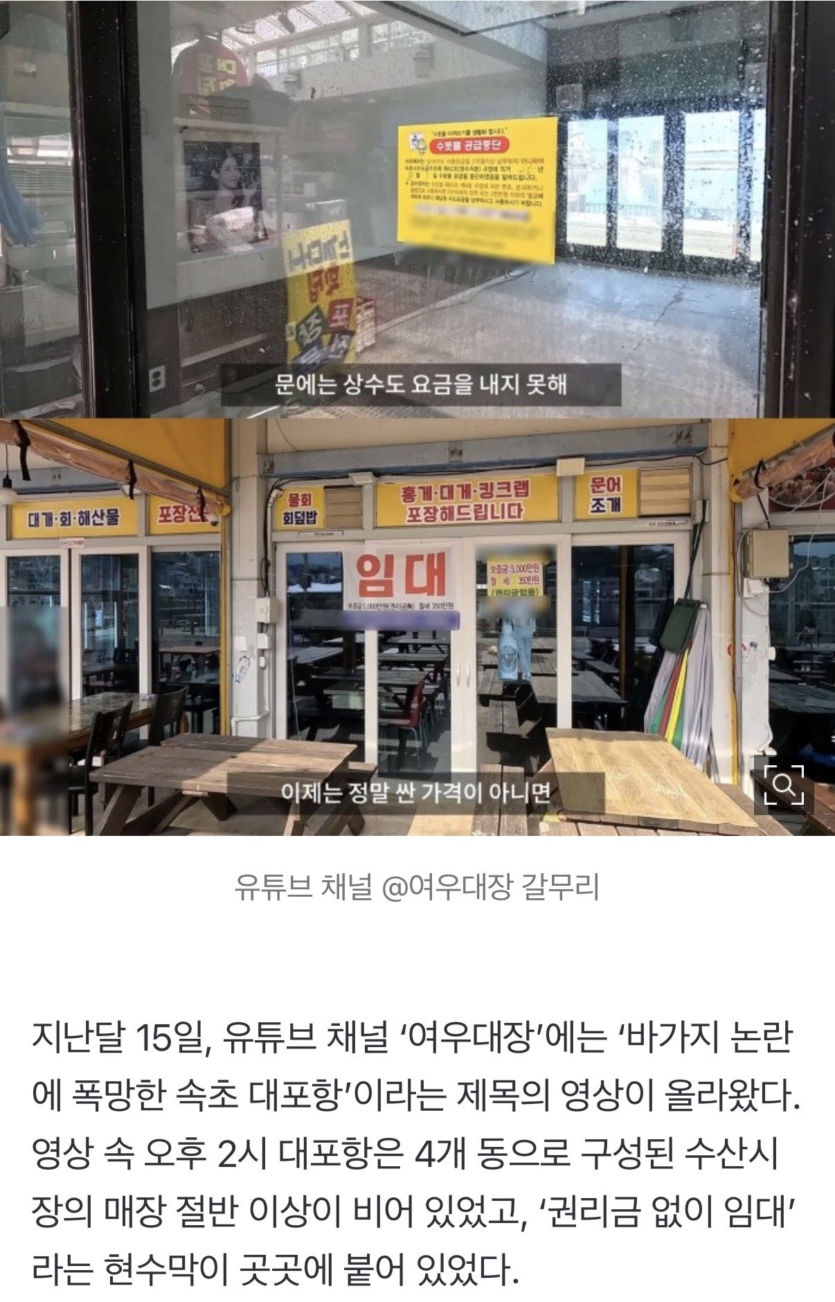 손님이 뚝.. 증발해버린 속초 근황
