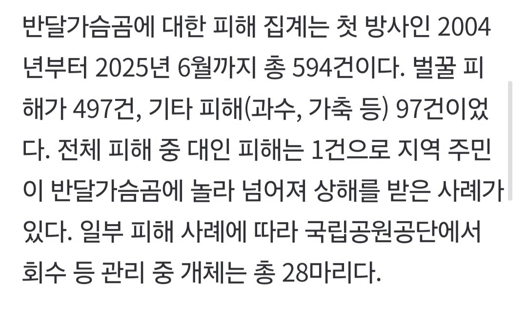 좆됐다는 지리산 반달가슴곰 상황 ㄷㄷ