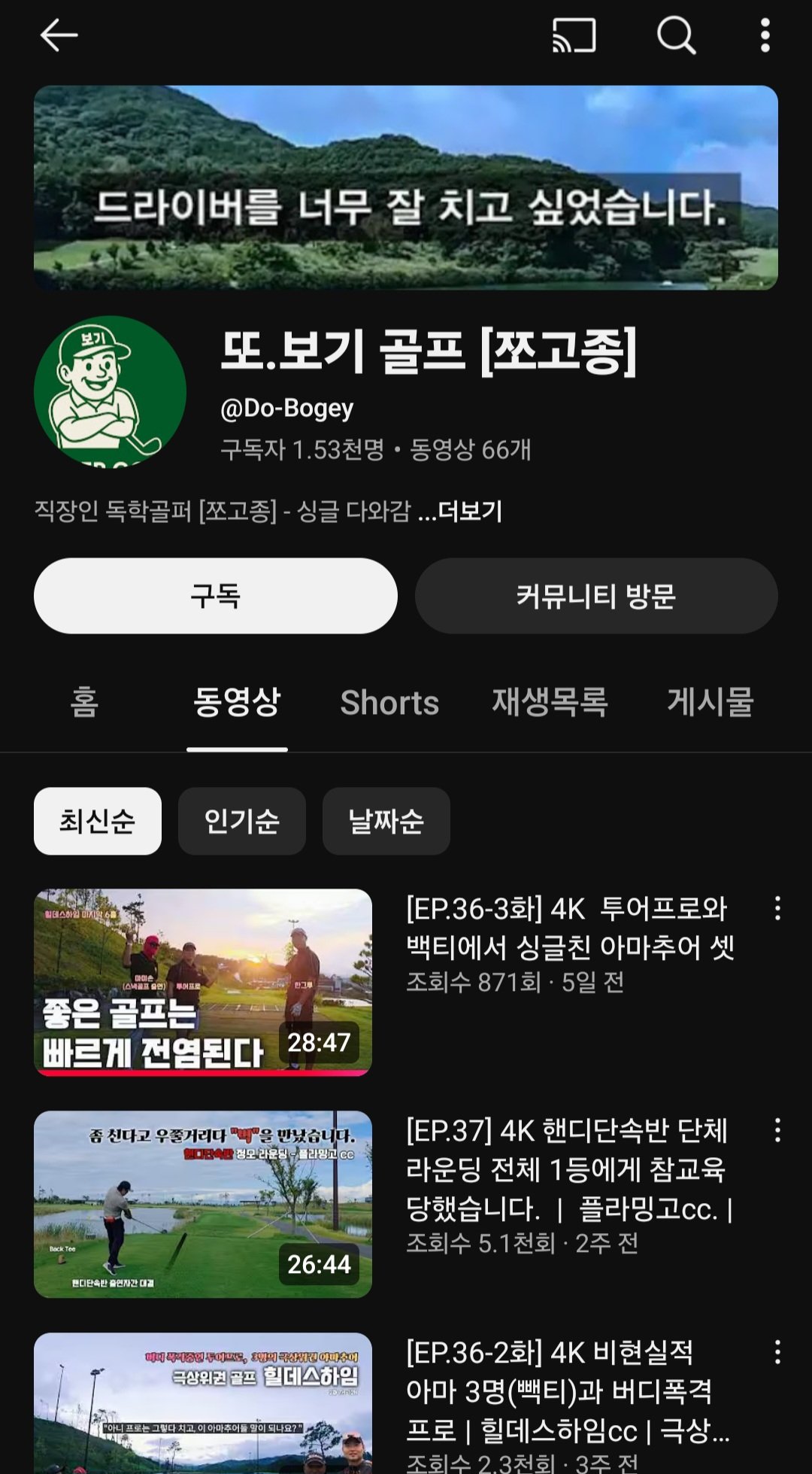 음주운전 의심 골프유튜버