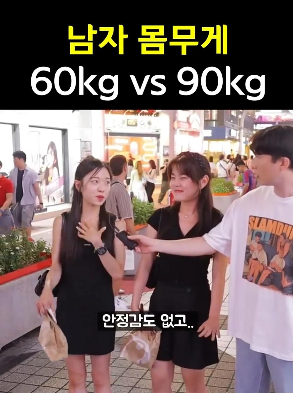 남자몸무게 60kg vs 90kg