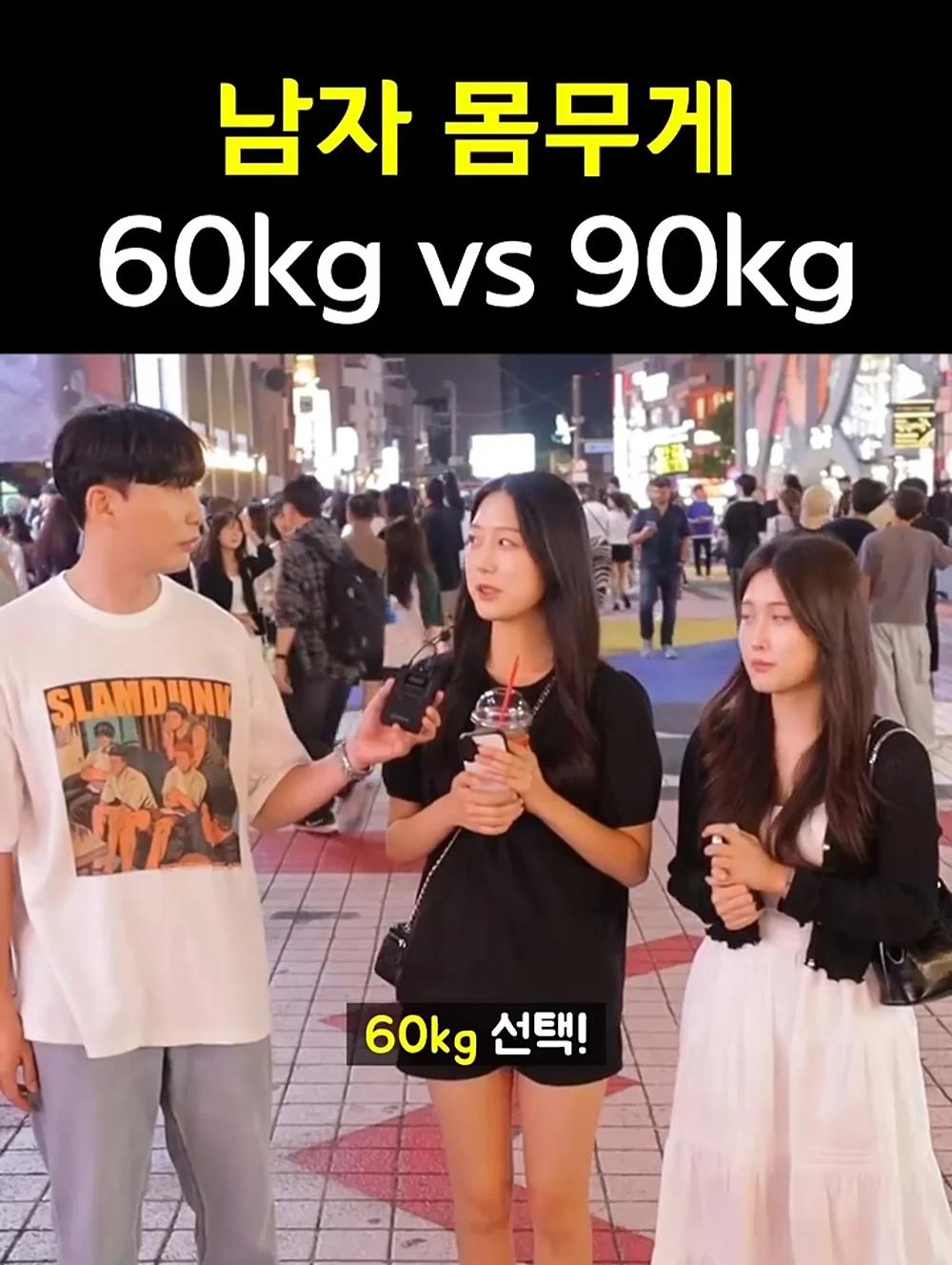 남자몸무게 60kg vs 90kg