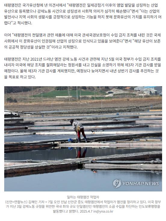 신안 태평염전, '강제노동' 논란에 문화유산 취소 신청