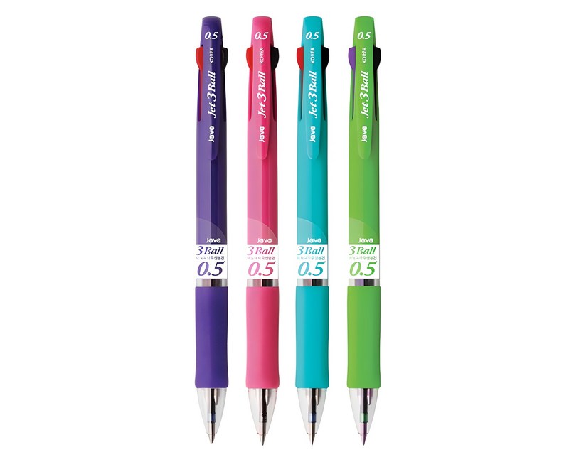 자바펜 제트3볼 다색펜 4p 0.5mm