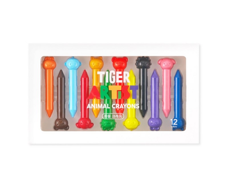 마이리틀타이거 타이거 아티스트 손에 묻지 않는 동물 크레용