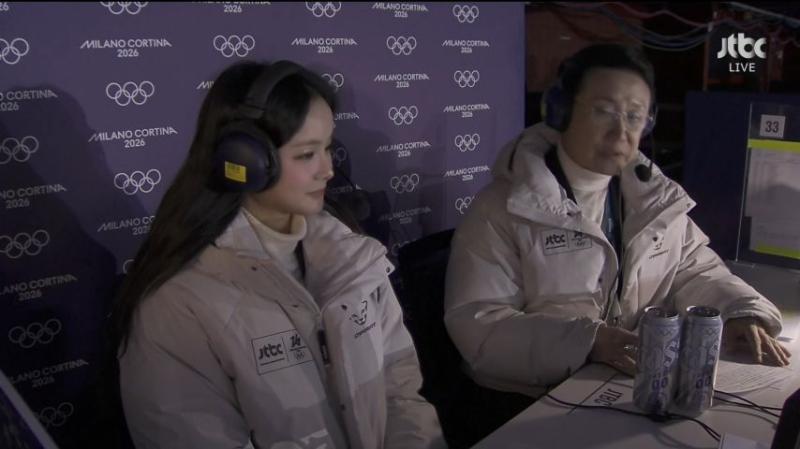 올림픽 피겨, 방송 멘트 하는 임은수 해설위원, 표정