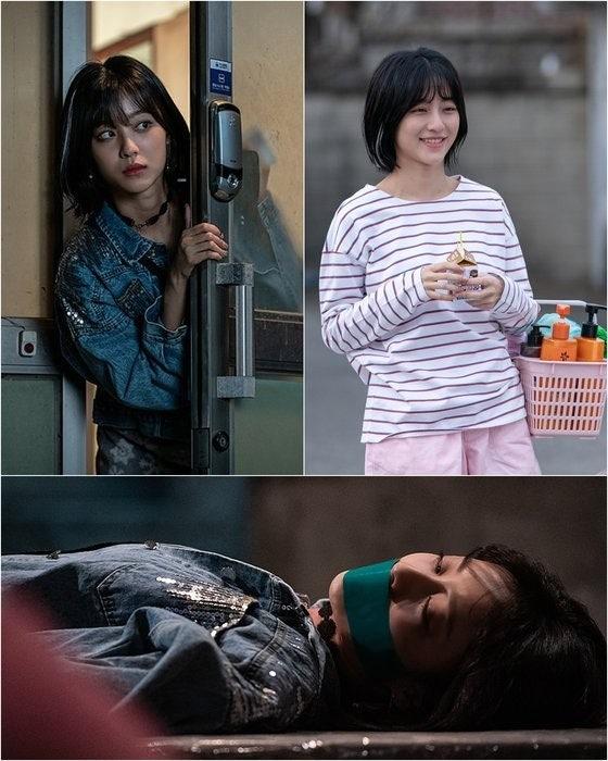 강민아 사냥개들2 지나 역, 강렬한 타투 분장