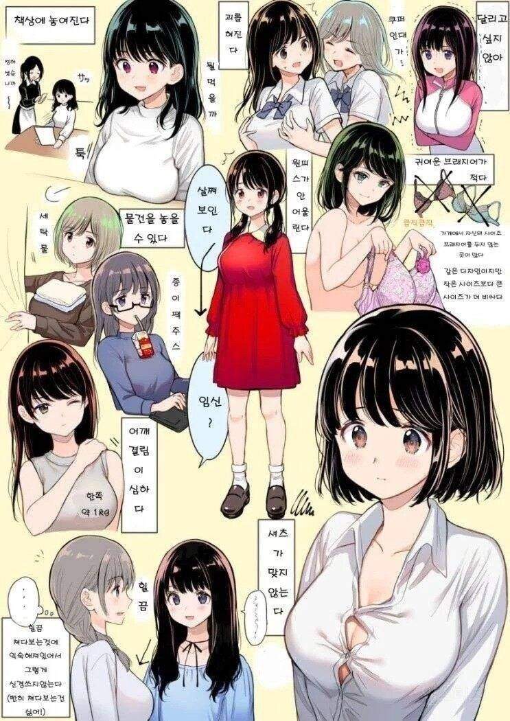 슴가 크면 생기는 단점을 그린 작가