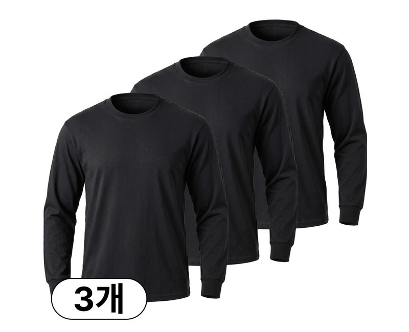 미제이 3P세트 남자 기능성 긴팔티 여름용 오버핏 쿨티셔츠 1+1+1