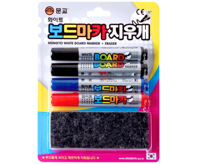 문교 보드마카 4개+지우개 세트