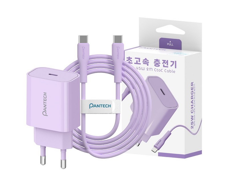 팬택 25W 1포트 파스텔 초고속충전기+ 45W 2m C to C 케이블 세트