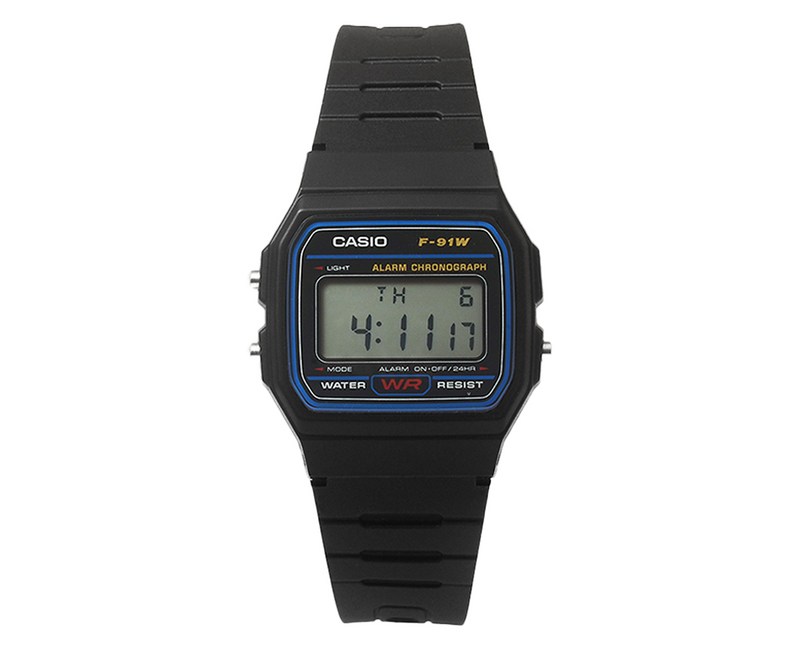 카시오 군인 학생 스포츠 디지털시계 F-91W-1