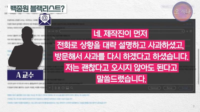 갑질로 출연자를 하차시킨 백종원