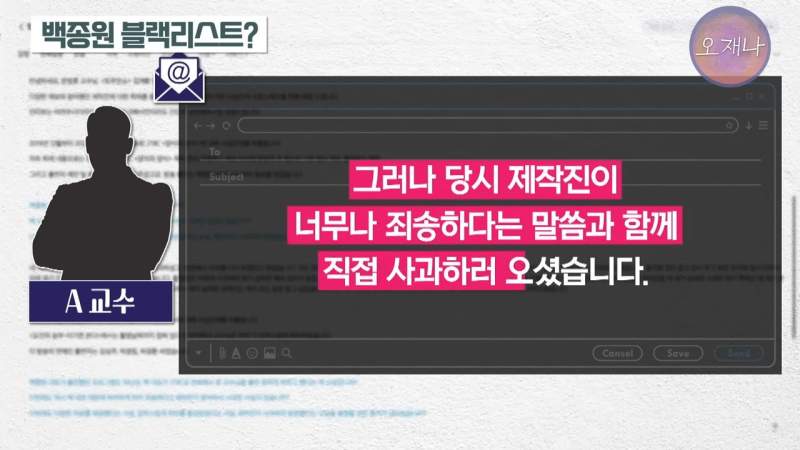 갑질로 출연자를 하차시킨 백종원