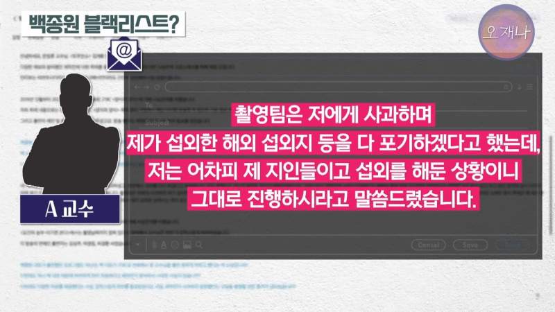 갑질로 출연자를 하차시킨 백종원