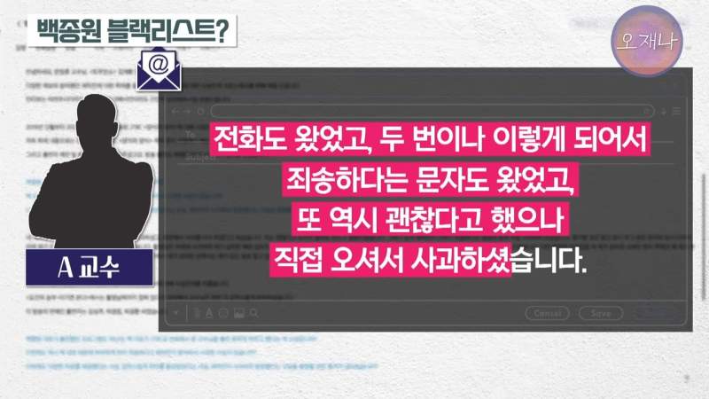 갑질로 출연자를 하차시킨 백종원