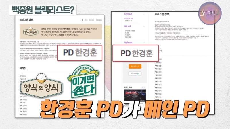 갑질로 출연자를 하차시킨 백종원