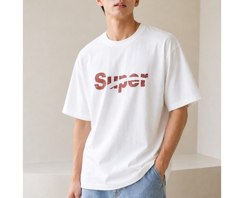 베이뮤 남성 순면 오버핏 빅사이즈 반팔티
