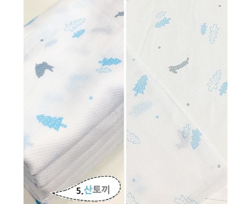국산 순면 무형광 KC인증 가제 엠보면 나염 손수건 총20장