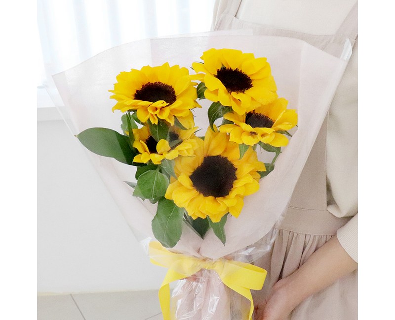 [로켓프레시] 코코도르팜 생화 해바라기 꽃다발 5대