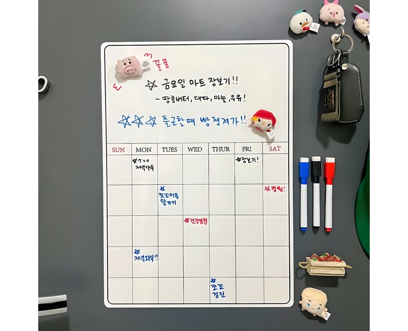 스브링 만사오케이 자석 냉장고 메모보드