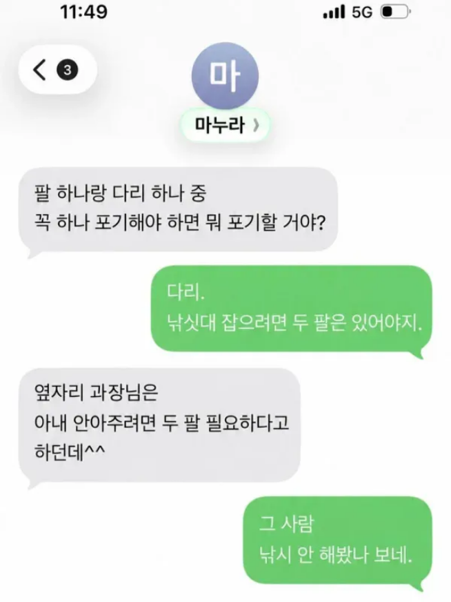 유부남의 마지막 메시지