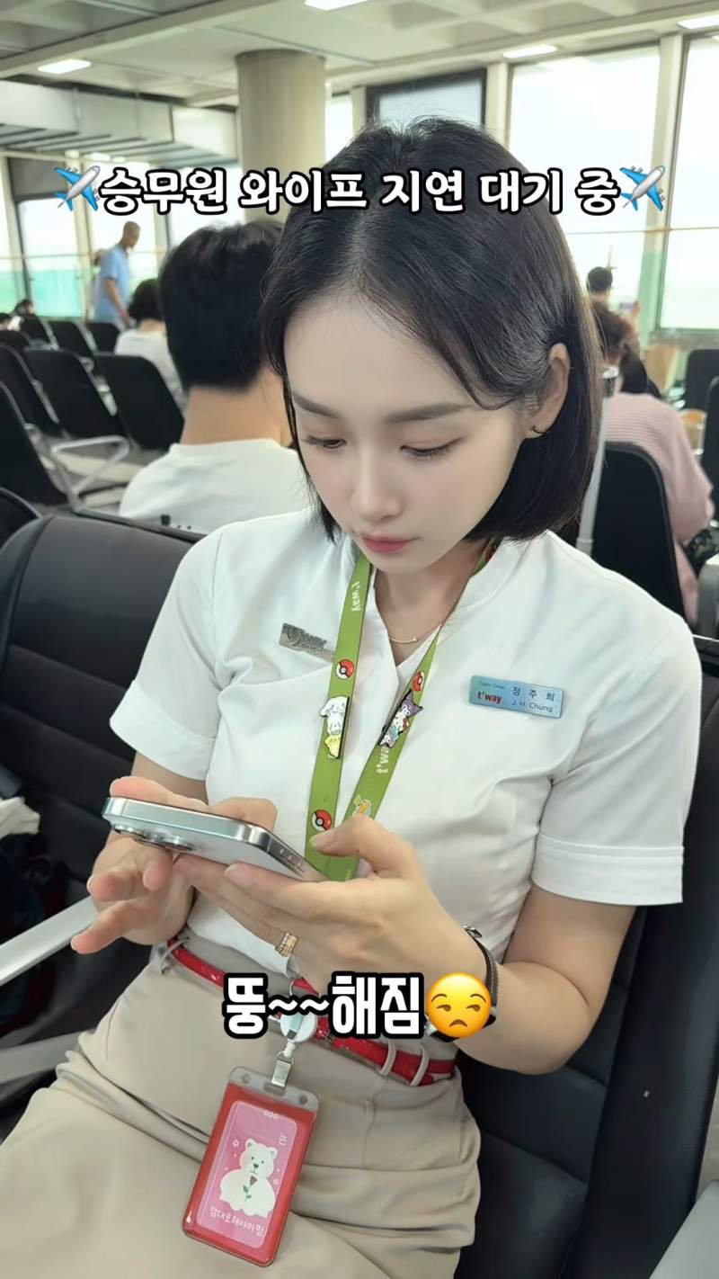 예뻐서 화제인 승무원 와이프.gif