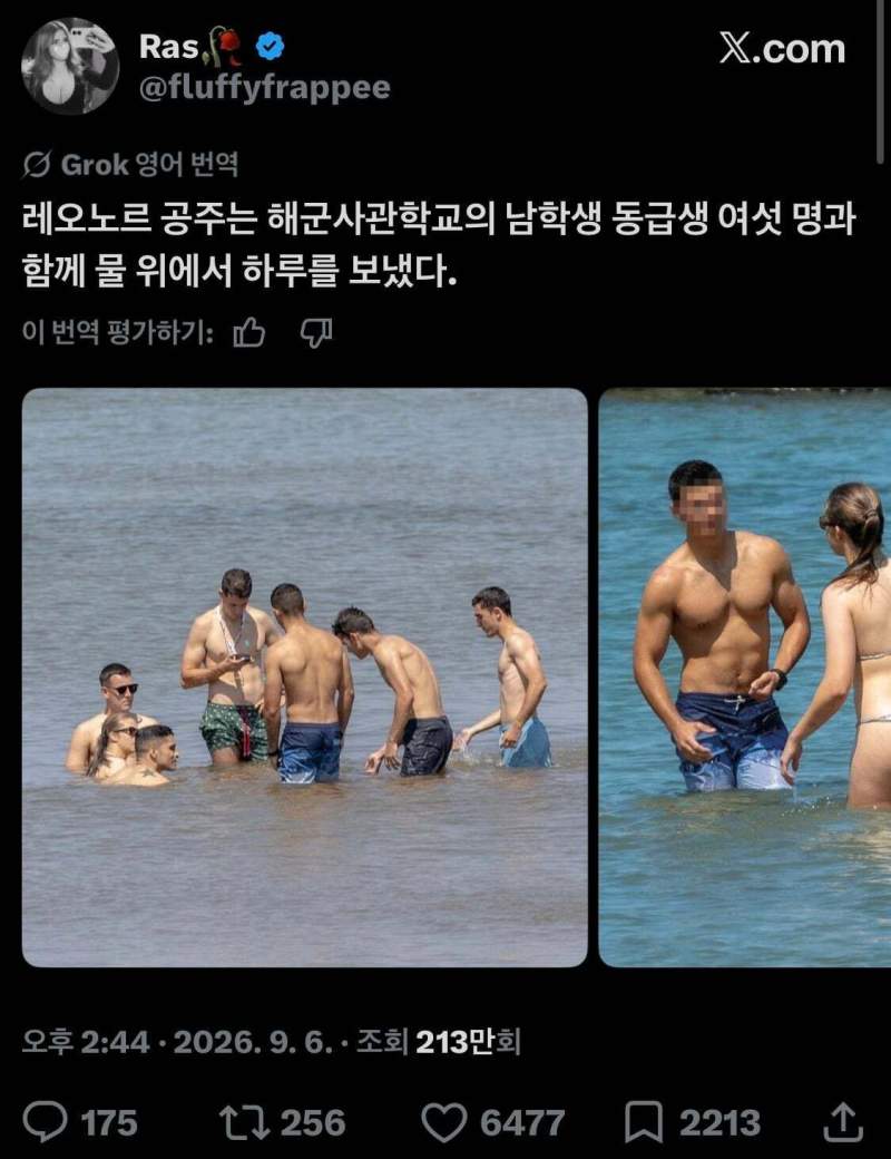 이번에 군입대한 스페인 레오노르 공주 사진.beach
