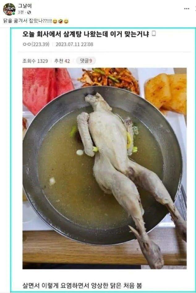 국내 최악의 ㅈ소 삼계탕 사례