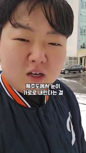 제주도엔 눈이 가로로 내린다