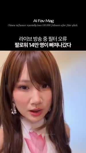 라이브중 필터꺼지고 팔로워 14만명이 빠져나갔다..